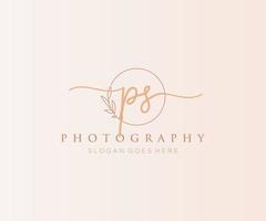 Initial PS feminine logo. Usable for Nature, Salon, Spa, Cosmetic and Beauty Logos. Flat Vector Logo Design Template Element.