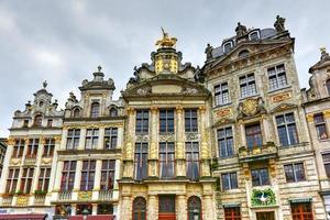 The Grand Place on a cloudy day in Brussels, Belgium photo