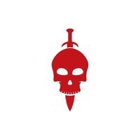 skull logo with swords vector icon template illustration