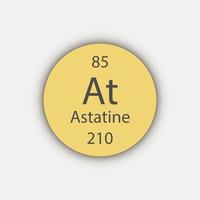 Astatine symbol. Chemical element of the periodic table. Vector illustration.