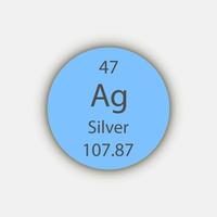 Silver symbol. Chemical element of the periodic table. Vector illustration.