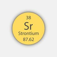 Strontium symbol. Chemical element of the periodic table. Vector illustration.