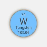 Tungsten symbol. Chemical element of the periodic table. Vector illustration.