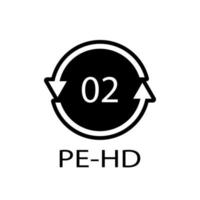 High-density Polyethylene 02 PE-HD Icon Symbol vector