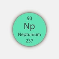 Neptunium symbol. Chemical element of the periodic table. Vector illustration.