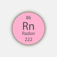 Radon symbol. Chemical element of the periodic table. Vector illustration.