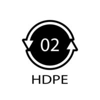 símbolo de código de reciclaje hdpe 02. signo de polietileno vectorial de reciclaje de plástico. vector