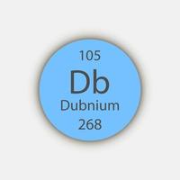 Dubnium symbol. Chemical element of the periodic table. Vector illustration.