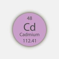 Cadmium symbol. Chemical element of the periodic table. Vector illustration.