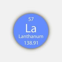 Lanthanum symbol. Chemical element of the periodic table. Vector illustration.