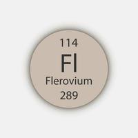 Flerovium symbol. Chemical element of the periodic table. Vector illustration.