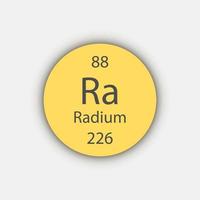 Radium symbol. Chemical element of the periodic table. Vector illustration.