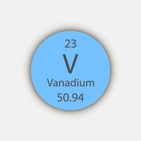 Vanadium symbol. Chemical element of the periodic table. Vector illustration.