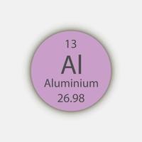 Aluminium symbol. Chemical element of the periodic table. Vector illustration.