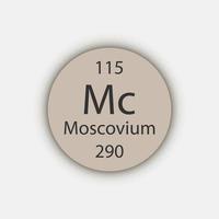 Moscovium symbol. Chemical element of the periodic table. Vector illustration.