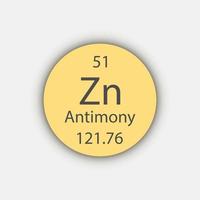 Antimony symbol. Chemical element of the periodic table. Vector illustration.