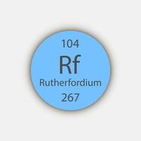 Rutherfordium symbol. Chemical element of the periodic table. Vector illustration.