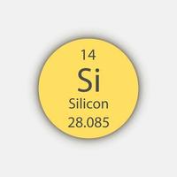 Silicon symbol. Chemical element of the periodic table. Vector illustration.