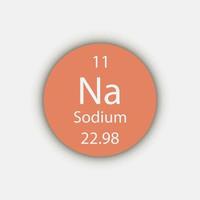 Sodium symbol. Chemical element of the periodic table. Vector illustration.