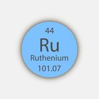 Ruthenium symbol. Chemical element of the periodic table. Vector illustration.