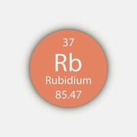 Rubidium symbol. Chemical element of the periodic table. Vector illustration.