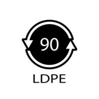 Composites recycling symbol LDPE 90. Vector illustration