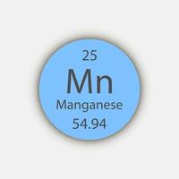 Manganese symbol. Chemical element of the periodic table. Vector illustration.