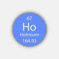 Holmium symbol. Chemical element of the periodic table. Vector illustration.