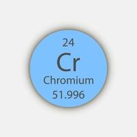 Chromium symbol. Chemical element of the periodic table. Vector illustration.