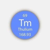 Thulium symbol. Chemical element of the periodic table. Vector illustration.