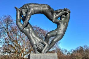 Oslo, Norway - February 27, 2016 -  Vigeland Park Sculpture in Oslo, Norway. photo