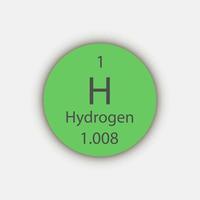 Hydrogen symbol. Chemical element of the periodic table. Vector illustration.