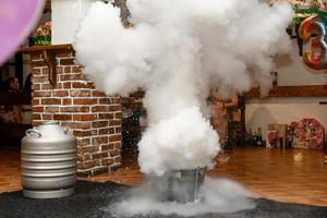 animation show for children, dry ice and nitrogen, smoke show for children. photo