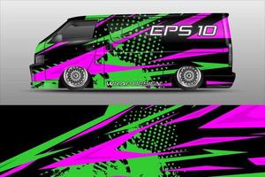 car livery premium graphic vector. abstract grunge background design for vehicle vinyl wrap and car branding vector