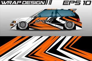 vector de diseño de envoltura de autos de carrera. diseño de kit de fondo de carreras con motivo gráfico grunge abstracto para vehículos premium, autos de carrera, rally, aventura y envoltura de librea vectorial