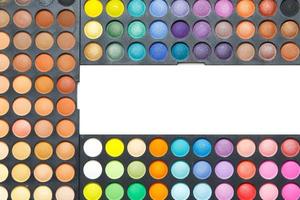 Palette with a multicolored eyeshadows photo