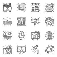 paquete de iconos lineales de periodismo vector