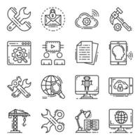 Pack of Technical Support and Repairing Linear Icons vector