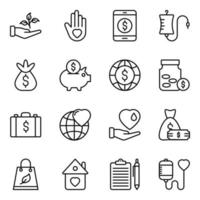 Pack of Fundraising Linear Icons vector