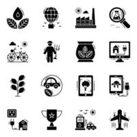 Pack of Environment And Plantation Icons vector