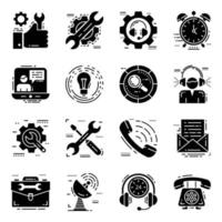 Pack of Technical Tools Solid Icons vector