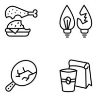 Pack of Waste Disposal Icons vector