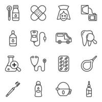 Pack of Medicine and Drugs Icons vector
