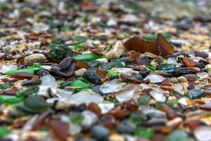 Seaglass Beach in Bermuda consisting of worn recycled glass bottles. photo