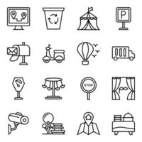 Pack of City Life Icons vector