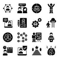 paquete de iconos de empleo y negocios vector