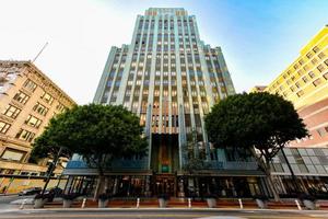 Los Angeles CA, Aug 26, 2020 -  The iconic Eastern Columbia Building in downtown LA is a beautiful example of Art Deco architectural style. photo
