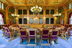 Oslo, Norway - February 27 2016 -  Interior of the Storting buildingis the seat of the Storting, the parliament of Norway, located in central Oslo. photo