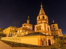 Cathedral of the Epiphany, Irkutsk, Russia at night photo