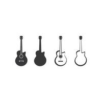 Guitar logo template vector icon illustration